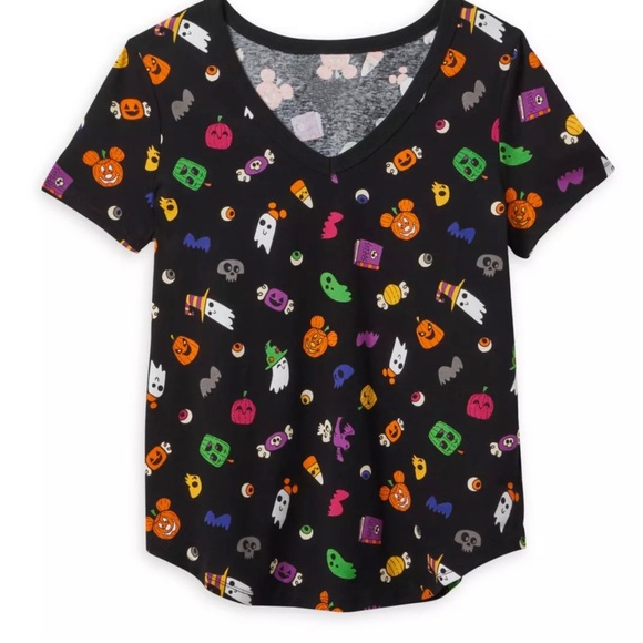 New Disney Mickey Mouse Jack-o'-Lantern Halloween Top for Women size XL - Picture 1 of 4